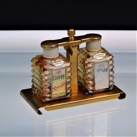 Vintage Perfume Caddy Empty 2 Bottle Tantalus - Picture 3 of 8